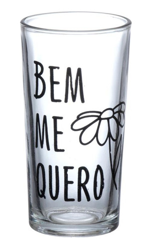 Jogo De 6 Copo De Vidro Para Suco Refri Bem Me Quero 230ml